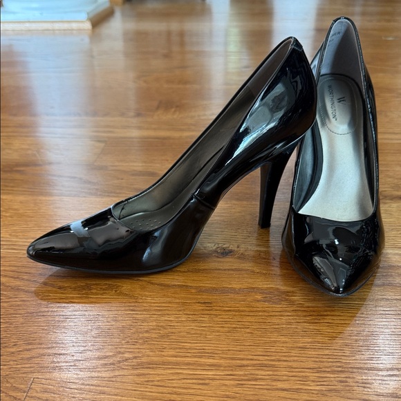 Worthington Black Patent Leather High Heel Pumps Pointed Toe Size 8.5M - Picture 1 of 11
